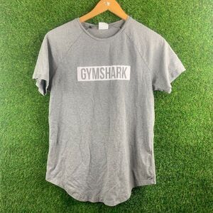 Gym Shark Shirt Adult Small T-Shirt Short Sleeve Athletic Gray Stretch